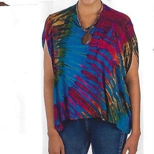 NWT Sacred Threads Tye Dye Rayon Kimono sleeve Top